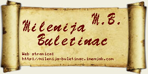 Milenija Buletinac vizit kartica